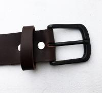 Ceinture cuir marron modèle "Everyday" avec boucle de ceinture noire vintage - 39 mm
