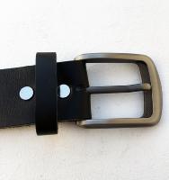Ceinture cuir noir modèle "Everyday" avec boucle de ceinture vieux laiton satiné brossé - 39 mm