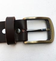Ceinture cuir marron modèle "Everyday" avec boucle de ceinture vieux laiton satiné brossé - 39 mm